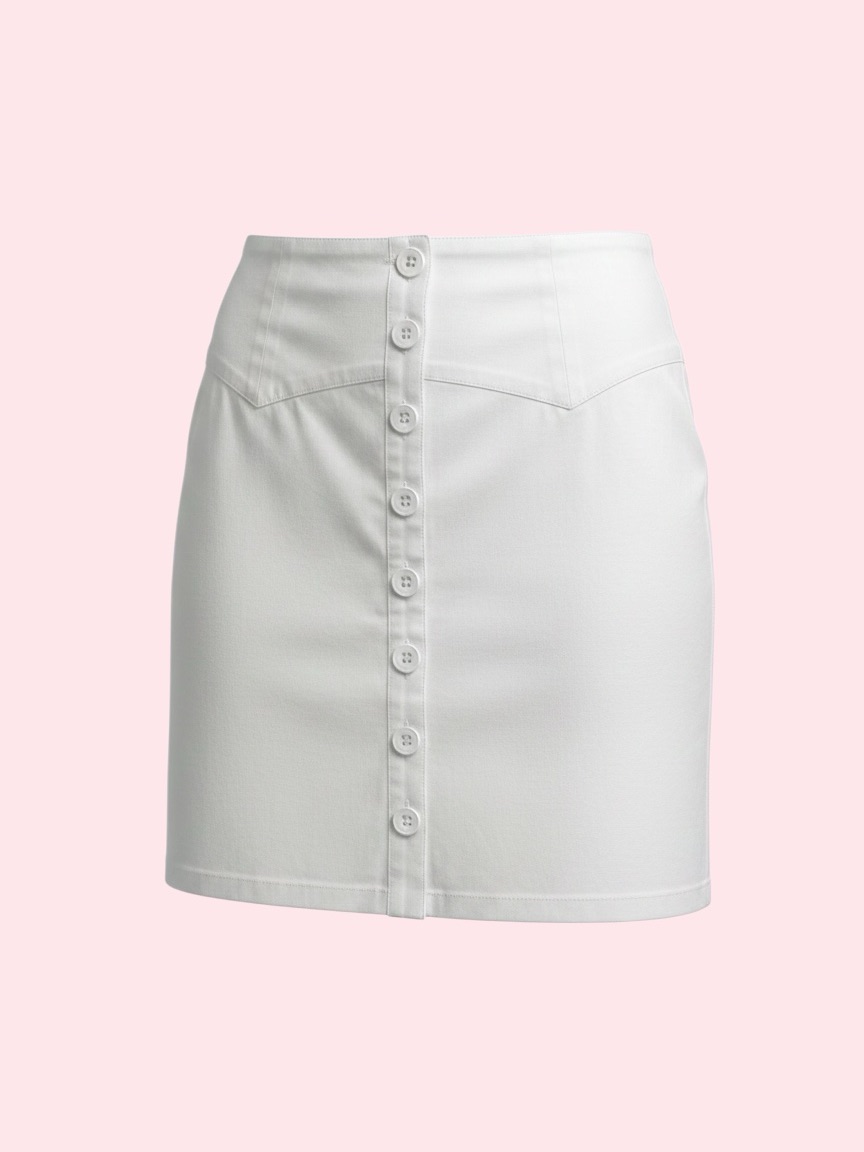 Blue Juice White Button-Front Skirt Size 10 Casual Minimalist